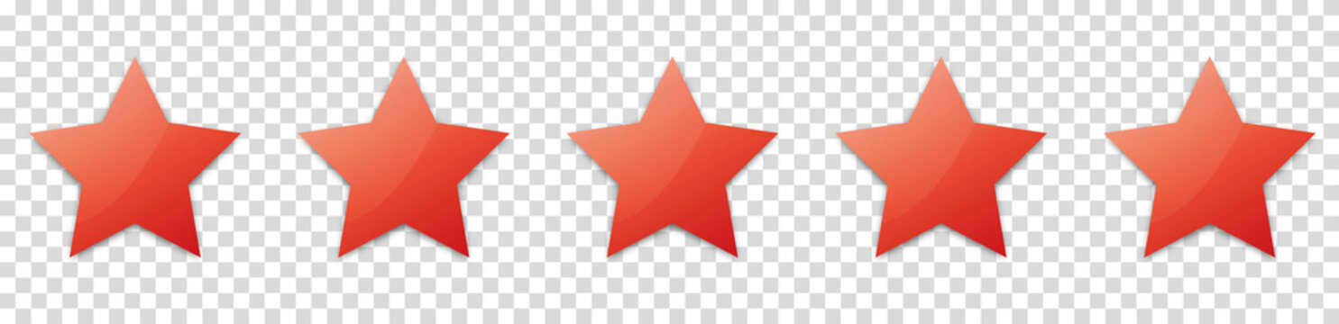 5 Red Stars For Customer Produkt Rating 