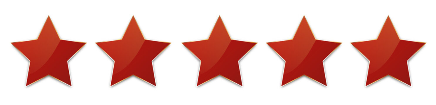 5 Red Stars For Customer Produkt Rating 