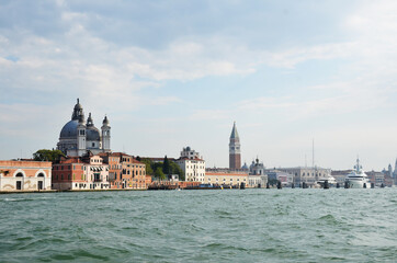 Fototapeta na wymiar Panorama view of the Venice. Santa Maria della Salute Church, Venice, Italy