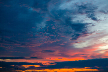 Naklejka na ściany i meble Sky at sunset with clouds