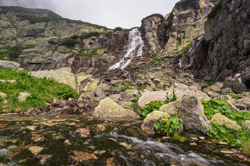 Fototapeta na wymiar Skok Waterfall in the High Tatras, Slovakia
