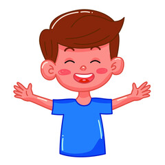 Kid boy with different emotions. Isolated illustration on white background. Vector. Cartoon. Flat. Face expression