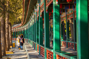 The Long Corridor is a covered walkway in the Summer Palace in Beijing  First erected in the middle of the 18th century, it is famous for its length (728 m)