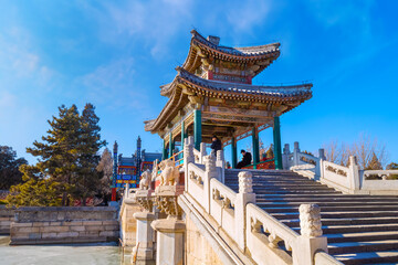 The Summer Palace was an imperial garden in the Qing dynasty, built in the beginning of the reign of the Qianlong Emperor. It covers an expanse of 2.9 square kilometres