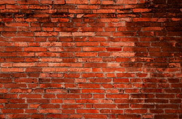 Naklejka premium Red brick wall texture for background