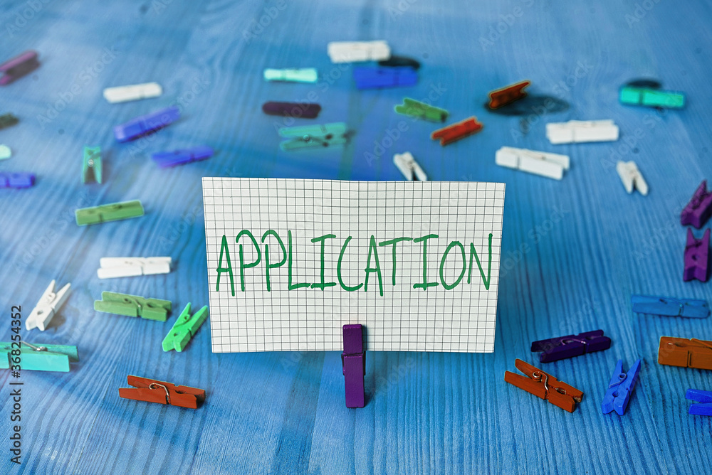 Poster conceptual hand writing showing application. concept meaning computer program that is designed for a