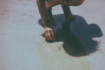 hands and sand