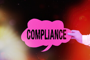 Handwriting text Compliance. Conceptual photo ability of an object to yield elastically when a...