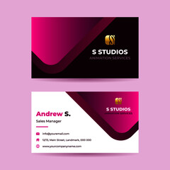 Fototapeta premium Neat Elegant Professional Double Sided Business Card for animation studio with Home, Email and website icons. Ideal for corporated identity of marketing team.