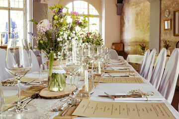 table decoration for wedding celebration