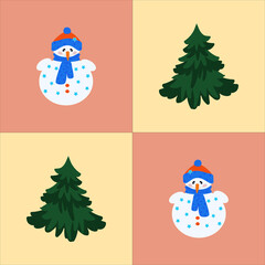 Seamless wallpaper on the theme of merry christmas. Can be used for printing tablecloths, covers, wallpapers, wrapping paper.