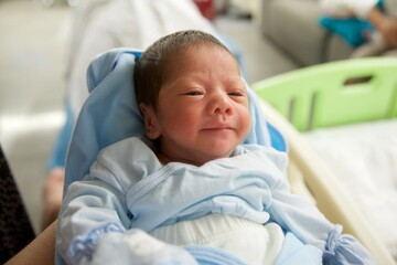 Cute baby asian boy sleeping.