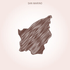 Scribble Map of San Marino Design Template.