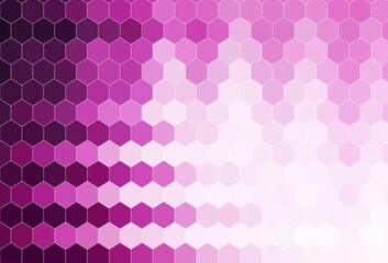 Light Pink vector pattern with colorful hexagons.