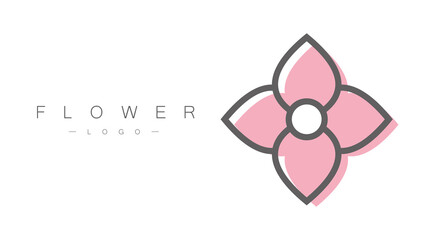 Beautiful flower logo. Beauty symbol. Vector illustration
