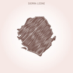 Scribble Map of Sierra Leone Design Template.