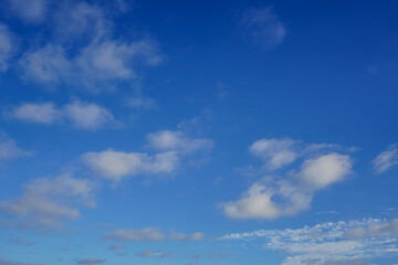 Naklejka premium Natural background of blue sky with clouds