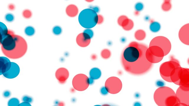 Blurred motion particles animation background. Geometry shapes levitation
