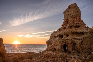 Beautiful shaped chalk stone in algrarve
