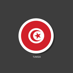 Tunisia flag Vector circle with flags.