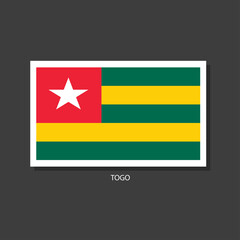 Togo flag Vector Square Icon.