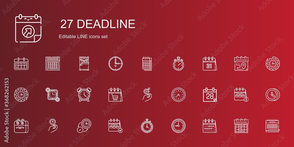 Sticker deadline icons set