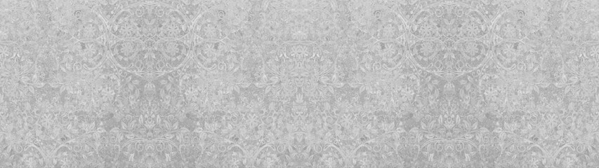 old grunge gray grey white vintage cement texture with floral seamless pattern print tiles...