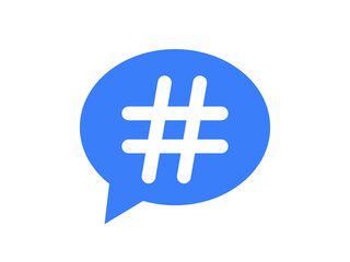 Hashtag icon. Hashtag in blue cloud vector design. 