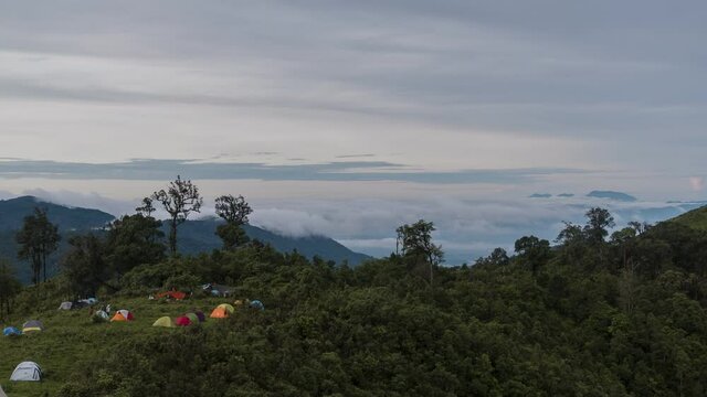 Camping along  the border between Thailand and Myanmar, Tak province, Thailand, 1425 msl, Monsisahary mountain