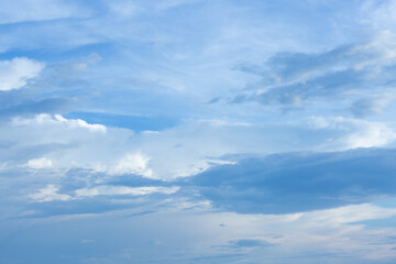 Blue sky background with tiny clouds.