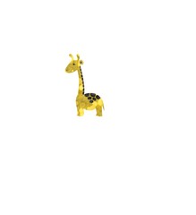 drawing of a yellow toy giraffe with black spots on a white background
