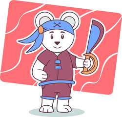 pirate bear cartoon character illustration