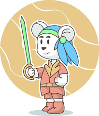 pirate bear cartoon character illustration