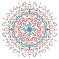 Circle mandala with vibrant, vintage colors. Colorful card, wallpaper. Relax and meditation poster. Enjoy! Eps 10.	