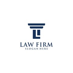 Initial L for law firm Logo design template