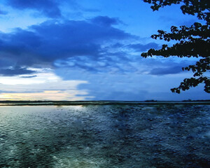 Blue clam River side Image wallpaper