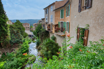 Moustiers-Sainte-Marie village in Provence, Provence-Alpes-Cote d`Azur, France, member of most beautiful villages of France
