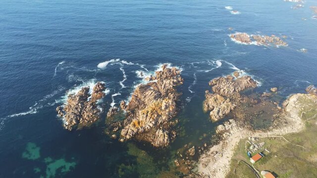 Aerial view  of Coast in Galicia. Spain. Drone Photo