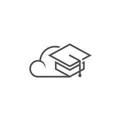 Education logo icon design, vector illustration, Cloud Concept design logo.