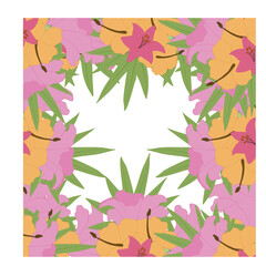 vector  tropical flower frame