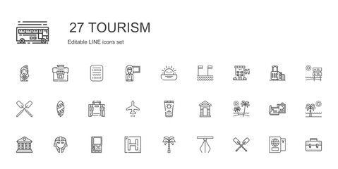 tourism icons set