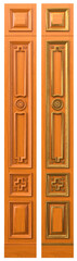 Classic wood panel with carved veneers and patina