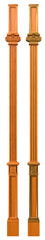 Classic wooden pilaster with veneers with patina gold elements