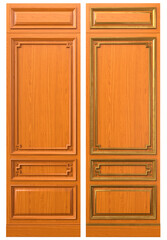 Classic wood panel wood with veneer and gold elements