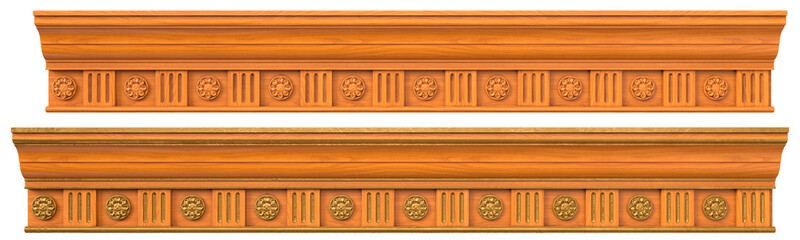Classic wooden cornice with patina veneers