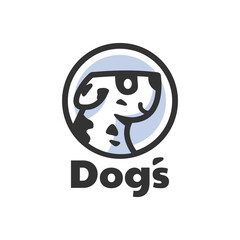 spot dalmatian dog head logo design