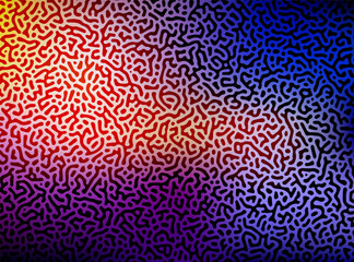Generative algorithm psychedelic background. Reaction-diffusion or turing pattern formation.