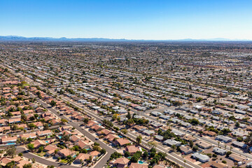 Obraz na płótnie Canvas Rooftops of East Mesa, Arizona from helicopter