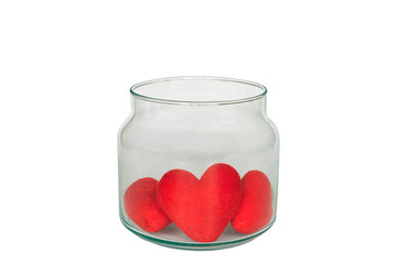 International day of charity, red heart in a glass jar.