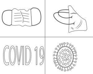Covid-19 preventive signs for protections virus .vectors file download